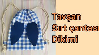 Ip askılı büzgülü tavşan sırt çantası/fabricbag