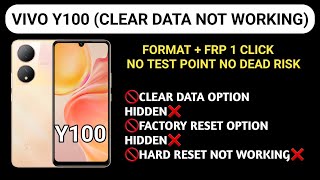 vivo y100 format+frp (clear data and cache) not showing || vivo factory reset option hidden