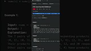 2183 Count Array Pairs Divisible by K | Leetcode | Hard Problem #shorts