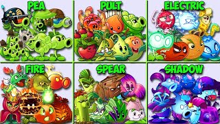 PVZ 2 - 6 Team SPEAR x PULT x PEA x ELECTRIC x FIRE x SHADOW Battlezz - Who Will WIn?