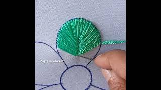 New Fishbone stitch /Hand Embroidery Flower easy design needle work #embroidery  Learn Like a pro