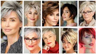 Latest and stylish pixie bob grey hairstyle& haircuts ideas 2024