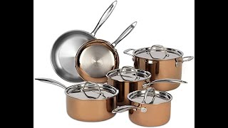 Review Ciwete Copper Tri-ply Stainless Steel Cookware Set 2021