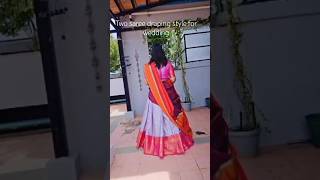 Double Saree Draping In Lehenga Style || Cancan Drape || #lehengasaree #lehengastylesaree #shorts