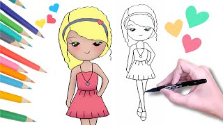 💕💗 Comment dessiner une fille de mode / Poupée de mode (Dessin mignon pour les filles)