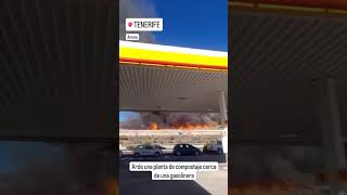 Arde una planta de compostaje al lado de una gasolinera en Tenerife #shorts #viral #canarias