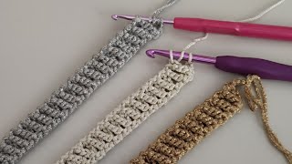 Yeni! Tığ İşi Makrome İpten Çanta Sapı Modeli - Making a crochet bag handle is now very simple