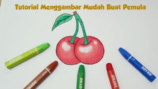 Tutorial Menggambar dan Mewarnai Buah Ceri dengan Mudah untuk pemula dan Anak (Tips dan Trik)