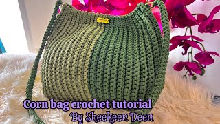 Crochet Bag / Cara Kait Beg Padi terung / Corn Bag by Sheekeen Deen