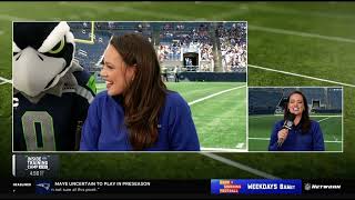 Inside training camp live Seahawks mascot blitz scares nfl network’s Bridget condon