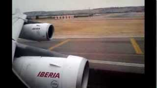 A340-300 Approach and landing in Madrid Business Class. Llegada a Madrid. Chegando em Madri.