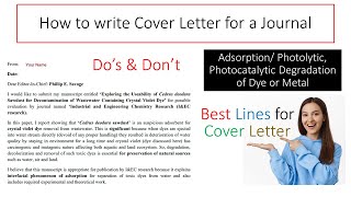 How to Write Cover Letter to Journal Editor| Requirement for Submission in Journal|Young Researchers