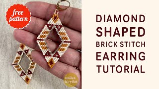 DIY Earrings Brick Stitch Tutorial and Free Pattern Download