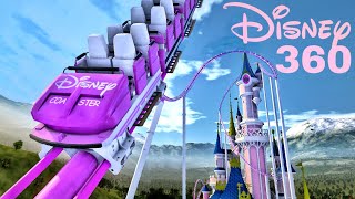 🟨 Disney Castle Roller Coaster 360 VR POV immersive virtual Reality 4K 3D ride