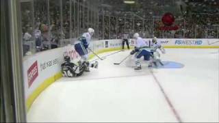 Alex Edler Nails Ryan Smyth into the Boards (April 19th, 2010)