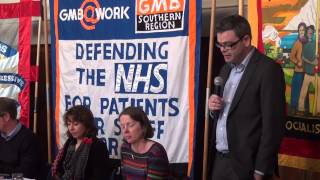 Andy Prendergast speaking at 55 Weeks To Save The NHS!