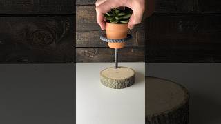 Mini size rebar flower pot candle holder hanging or mounted in a wood puck #shorts #short #diy