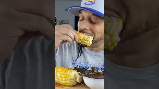 CORN 🌽  & STEAK 🥩 DINNER #corn #steakdinner #mukbang #toronto #foodshorts #youtubeshorts #shorts