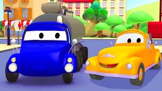 Tom the Tow Truck and the Tanker Truck and their friends in Car City