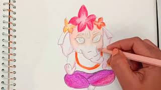 How to draw ganpati bappa drawing by easy art India