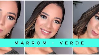 MAKE MARROM + LINHA D’ÁGUA VERDE