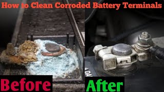 How to Clean Battery Terminals/Corroded Battery Terminals/गाड़ी के बैटरी टर्मिनल कैसे साफ करें।