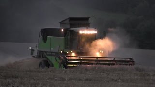 Deutz HTS 6065 am Dreschen und Fendt 724 am Scheiben 818,311 [HD]