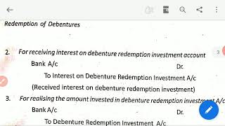 Redemption of Debentures in Annual Instalments