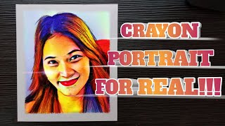 How I draw realistic portrait using crayon