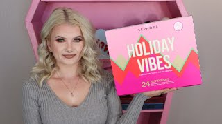 SEPHORA ADVENT CALENDAR 2021 | SEPHORA HOLIDAY VIBES BEAUTY ADVENT CALENDAR UNBOXING | Vanessa Lopez