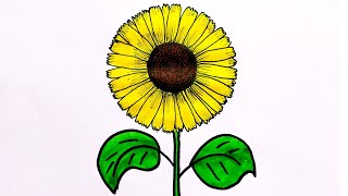 sunflower drawing easy technique | Tips and tricks to draw sunflower | how to draw realistic flower