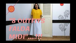 8 OUTFITS CON FALDA MIDI...!!! IDEAS DE OUTFITS CON FALDA MIDI BLANCA.. FALDA BLANCA MIDI!!!EVIEVITA