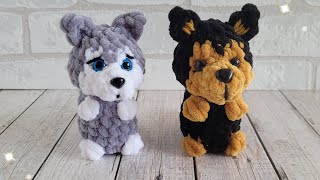 🐶СОБАЧКА БРЕЛОК ИЗ ПЛЮШЕВОЙ ПРЯЖИ ВЯЗАНАЯ КРЮЧКОМ👍crochet dog🐶Häkelhund