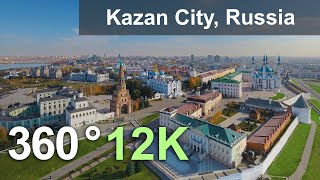 Kazan, Russia. Capital of the Republic of Tatarstan. Aerial 360 video in 12K