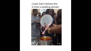 Nigerians in Diaspora Seen Seriously Hustling For Amala at a Wedding