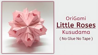 Origami Little Roses Kusudama ( Maria Sinayskaya ) || ORIGAMI J15