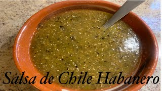 Salsa de chile habanero con tomatillo