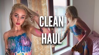 [4K Housewife] ❤️ Body art suit | How to clean window | Body art Haul | Try Haul