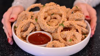 CRISPY OVEN BAKED ONION RINGS - OIL FREE! (vegan)