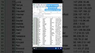 #shorts |How to Create Automatic sequence series in Excel Simple method | #trending #tutorial #excel