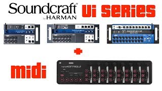 Soundcraft Ui + midi контроллер