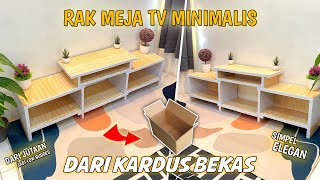 membuat rak meja TV minimalis dari kardus | dekorasi ruangan jutaan jadi murah