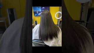 Thick natural hair transformation! #silkpress #thickhair #haircut #naturalhair #flatironnaturalhair