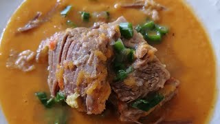 Pumpkin soup with beef