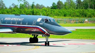 Tupolev Tu-134A-4 exclusive jet with long nose. Black Pearl of Navy.