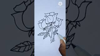 rose drawing 🌹 , rose bunch drawing #shorts #short