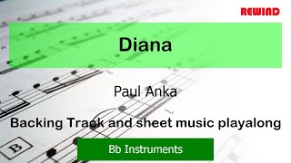 Paul Anka Diana Tenor Sax Clarinet Backing Track and Sheet Music