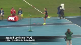 Renaud Lavillenie (FRA) winning the silver medal at the 2016 Olympic Games jumping 5.98m!!