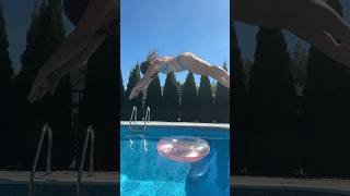 Crazy TRICK DIVE Over Floatie into Swimming Pool #shorts