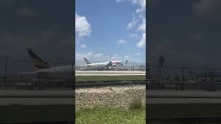 Ethiopian Cargo 777-F take-off MIA to LGG